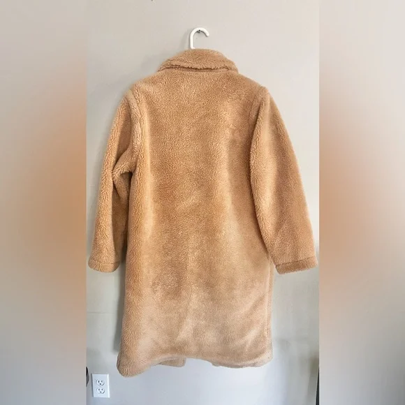 Not Authentic Alo Yoga Oversized Sherpa Trench Coat In Camel Teddy Jacket Sz XS - Picture 6 of 7